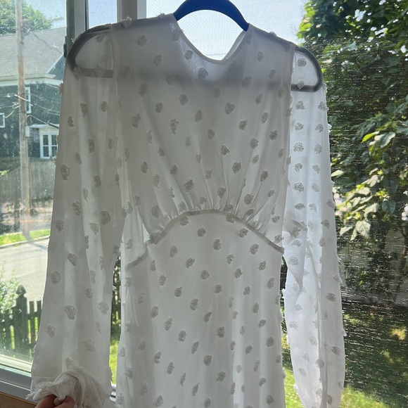 Chicwish white polka dot ‘cotton candy’ sheer midi dress - Picture 2 of 7